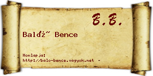 Baló Bence névjegykártya